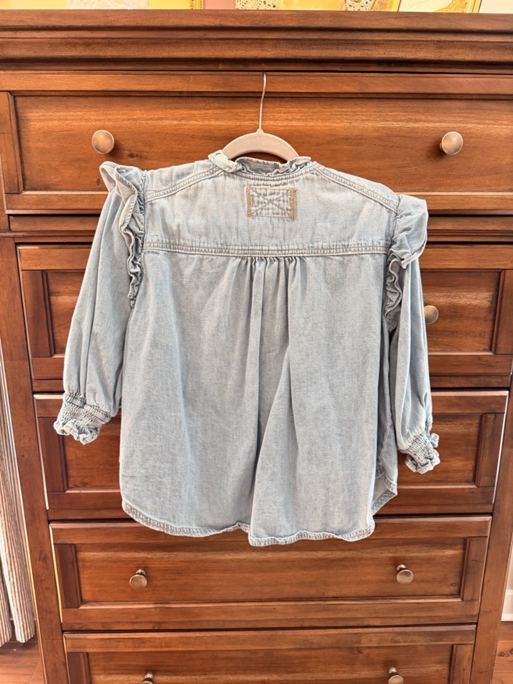 We The Free Ruffle-Trim Denim Shirt - Picture 2 of 3